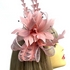 Metallic Dusky Pink Hair Fascinator with Diamant & Feather Flower