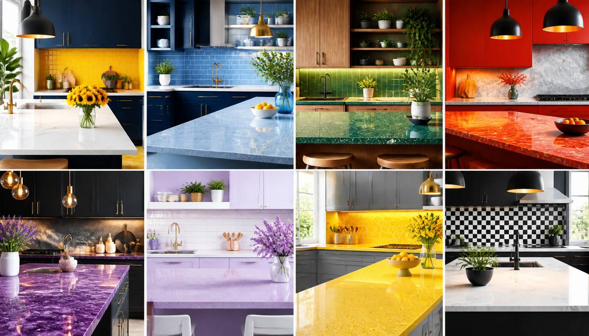A Palette of Possibilities: Matching Quartz Worktops with Unconventional Kitchen Color Schemes