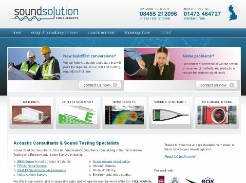 https://www.soundsolutionconsultants.co.uk/ website