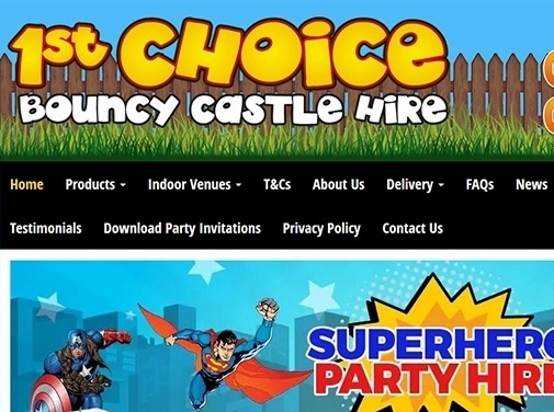 https://www.firstchoicebouncycastlehire.co.uk/ website