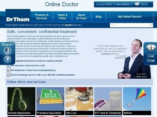 https://onlinedoctor.lloydspharmacy.com/ website